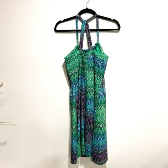 [SOLD] Prana Women's Size M Quinn Dress Cool Green Ibiza Racerback Knee Length - Picture 10 of 10